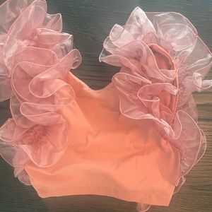 Free people ruffled tulle tank